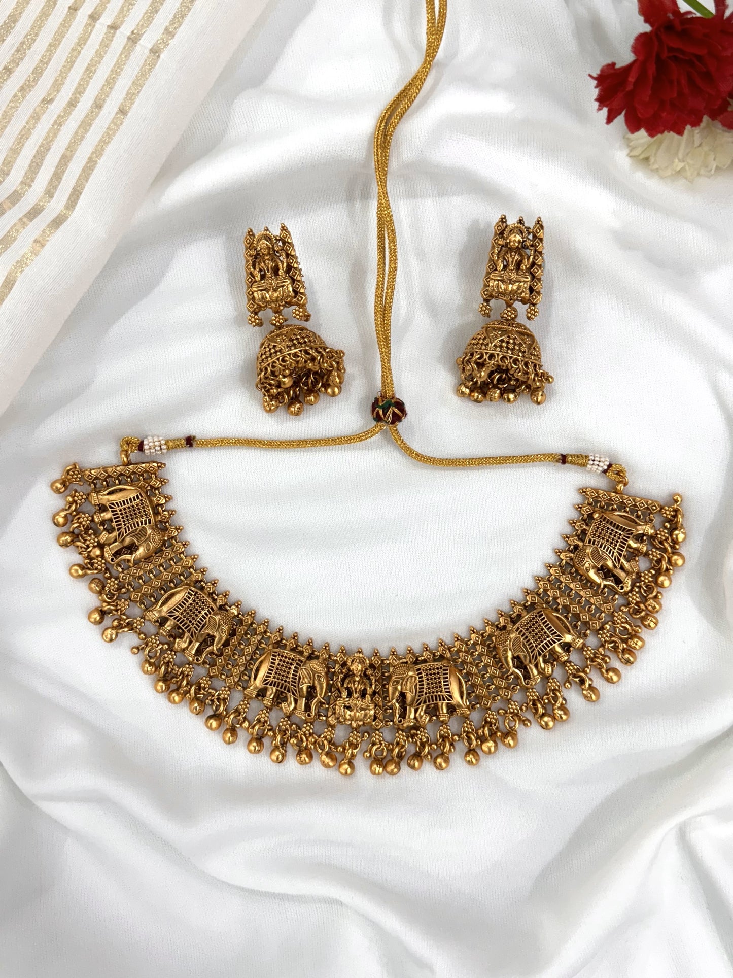 Golden Hathi Temple Jewelry set