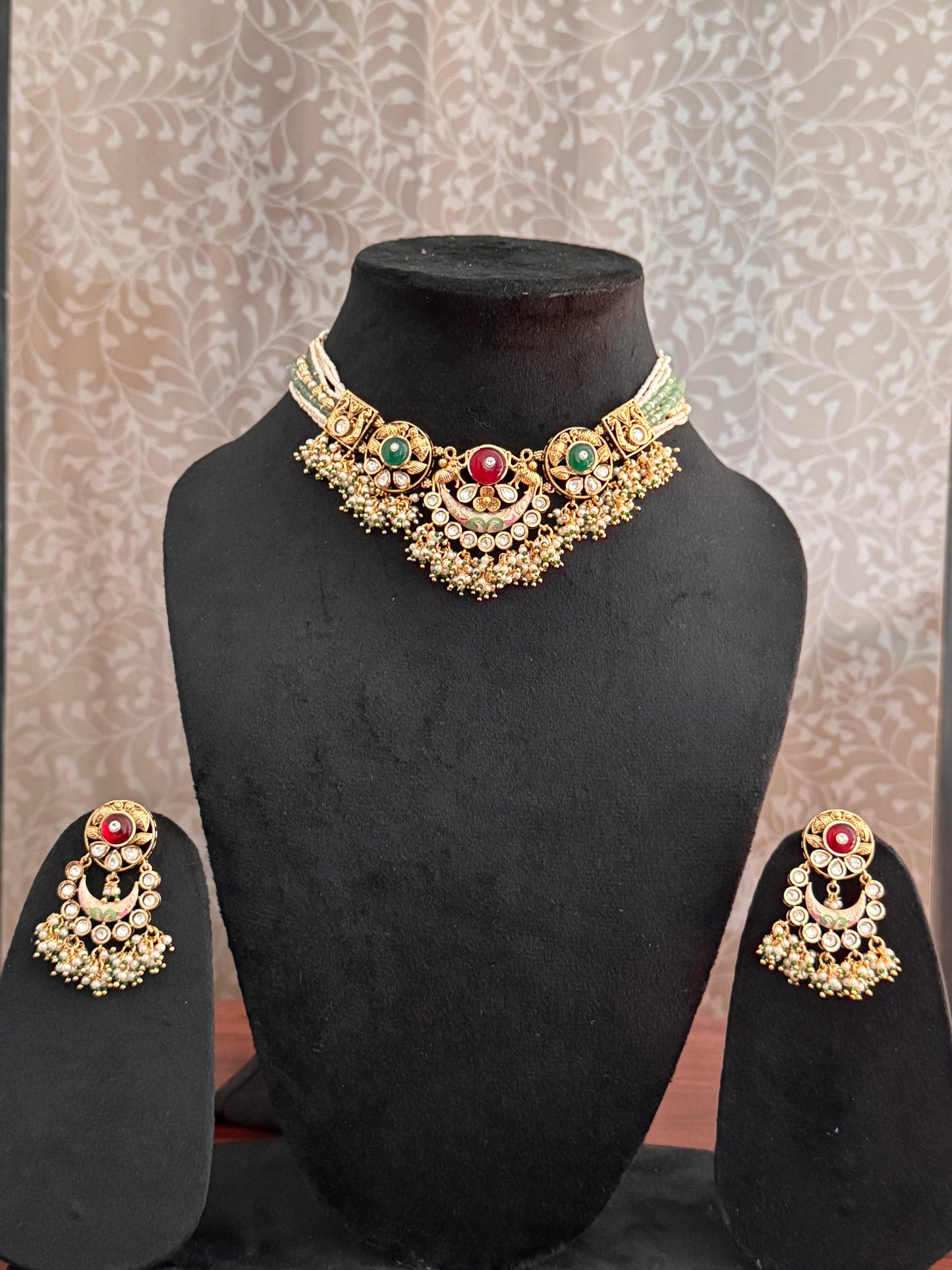 Multicolor Rajwadi Jewelry Set
