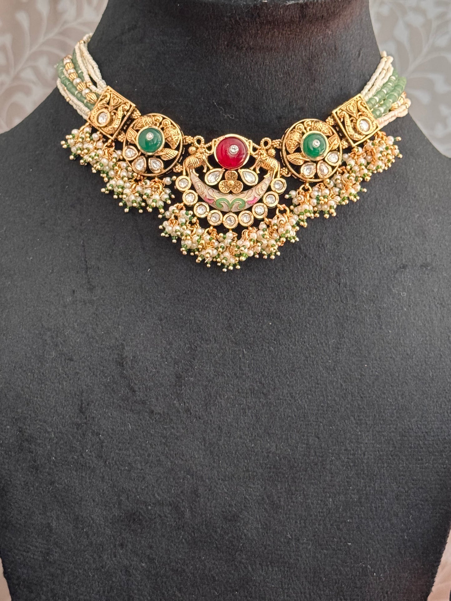 Multicolor Rajwadi Jewelry Set