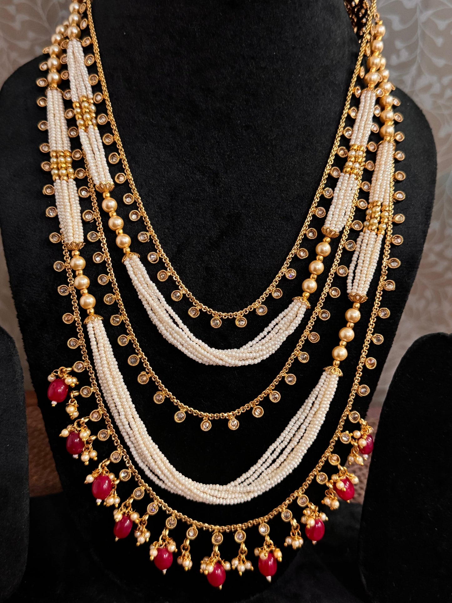 Multi Layers Akriti Rajwadi Jewelry Set