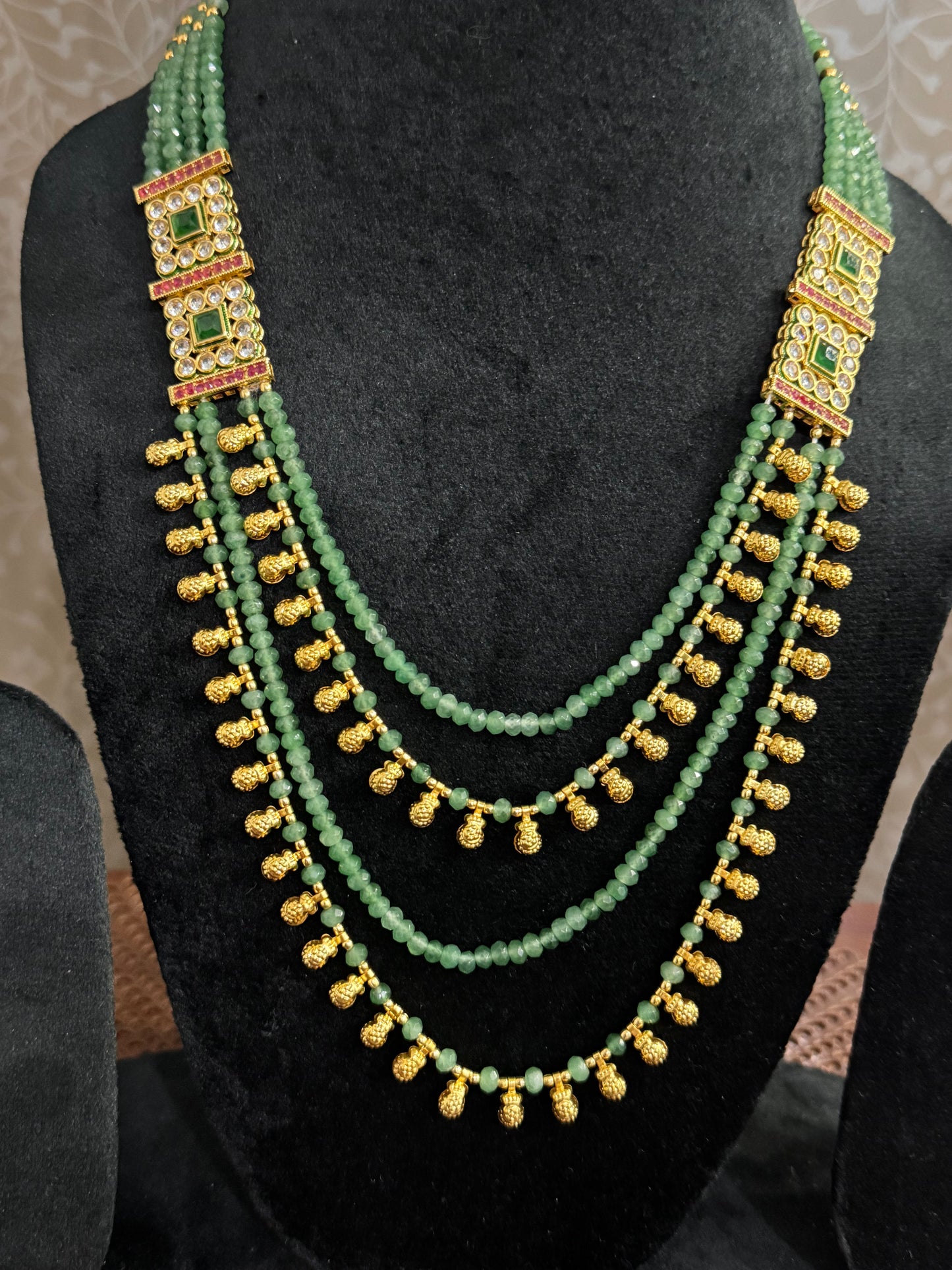 Emerald Multicolor Layer Rajwada Jewelry Set