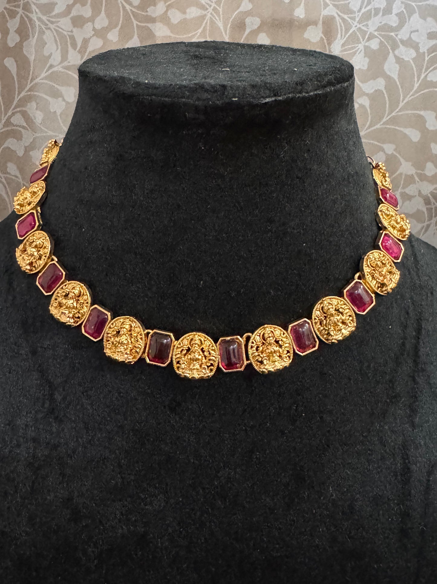 Ruby Gunjita Temple Jewelry set