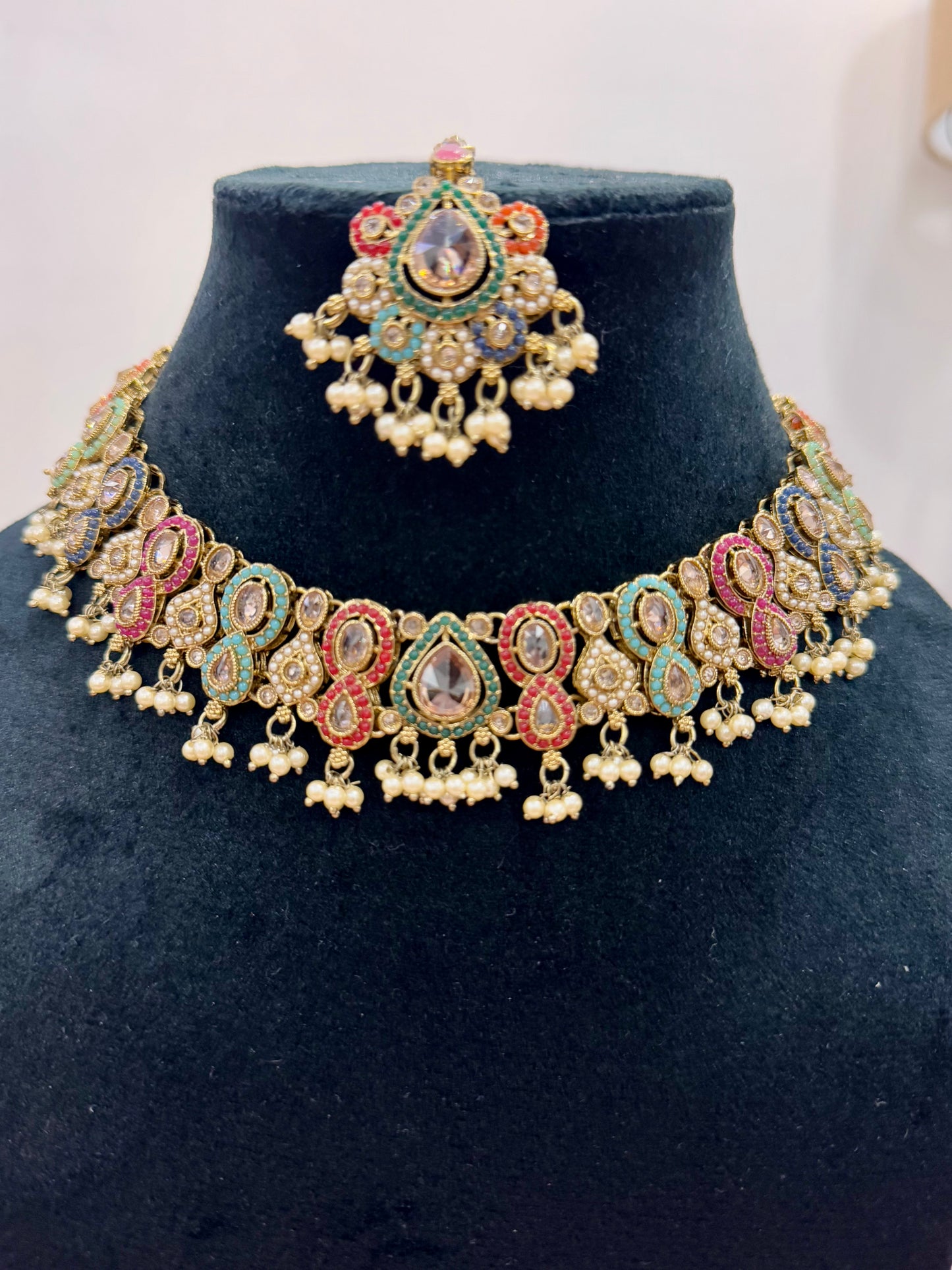 Multicolor Sushmita Kundan Jewelry Set
