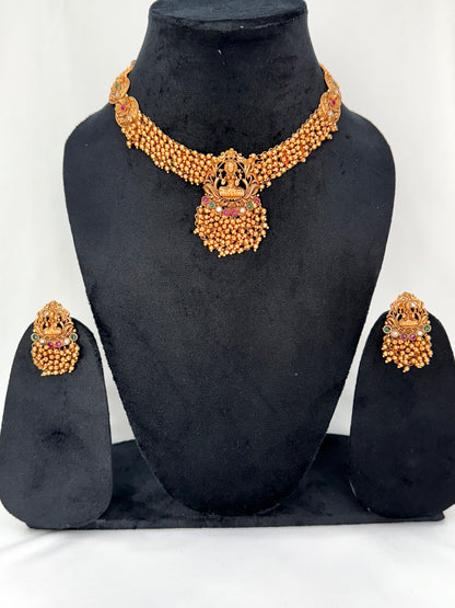 Golden Moksha Temple Jewelry Set