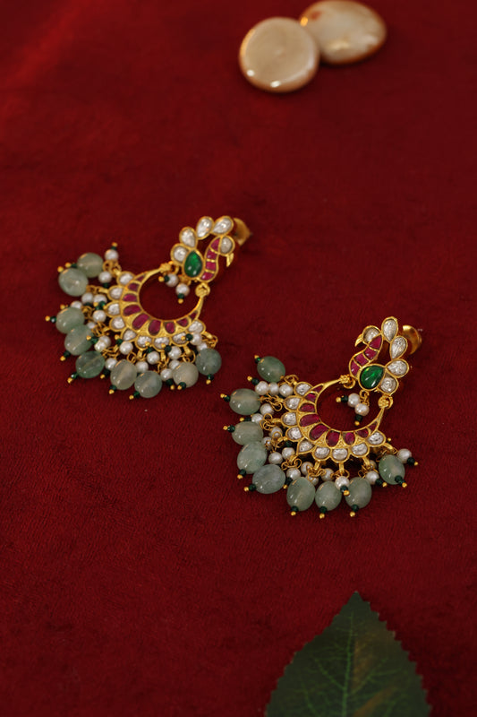 Blue Morni  Kundan Earring