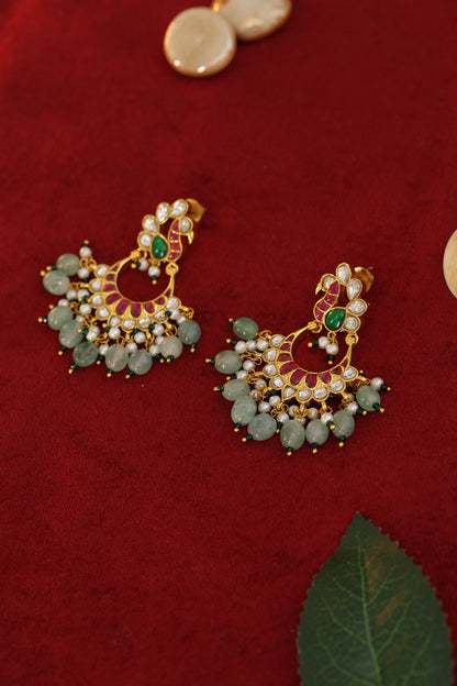 Blue Morni  Kundan Earring