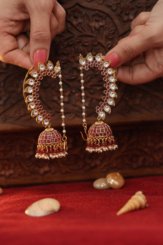 Kamal  Earcuff Polki Indian Earring