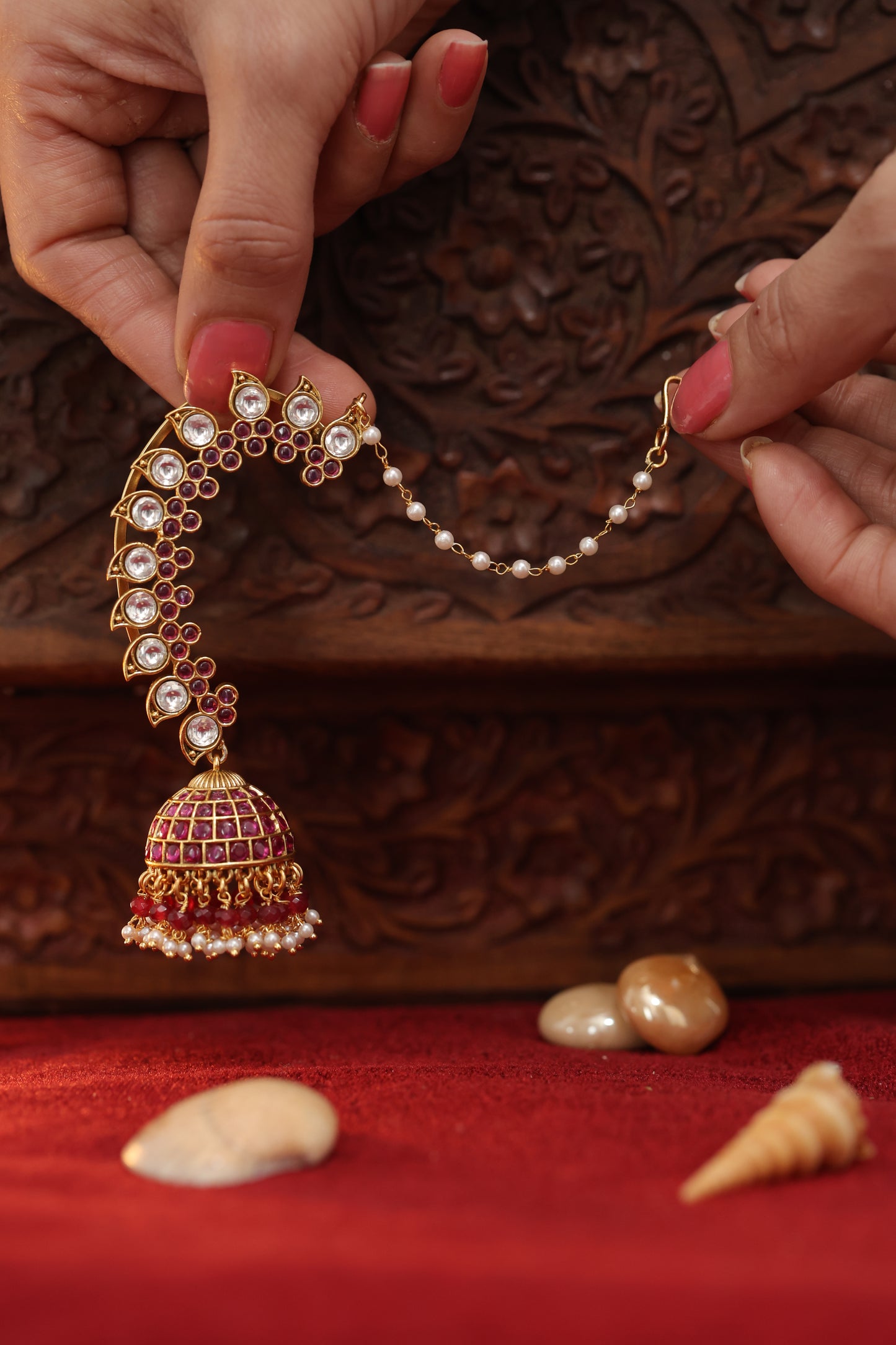 Kamal  Earcuff Polki Indian Earring