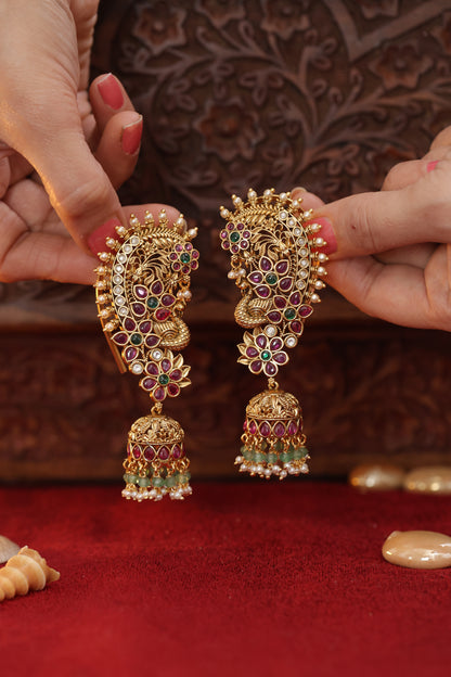 Mouri Ratani  Earcuff Polki Indian Earring