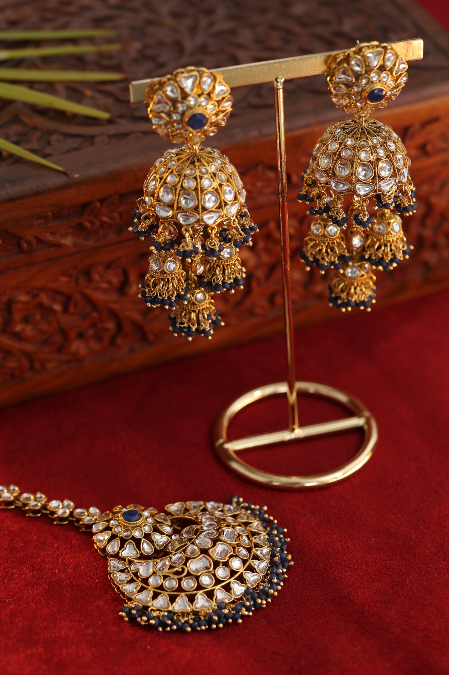 Blue Kundan Earring