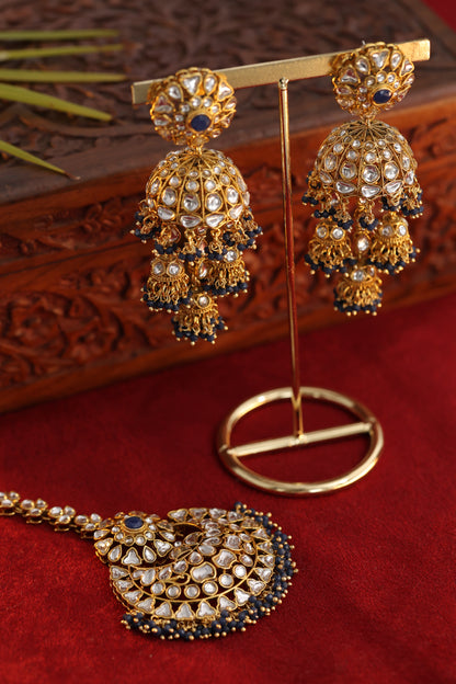 Blue Kundan Earring