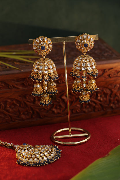 Blue Kundan Earring
