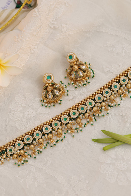 Mint Keethi  Rajwadi Jewelry Set