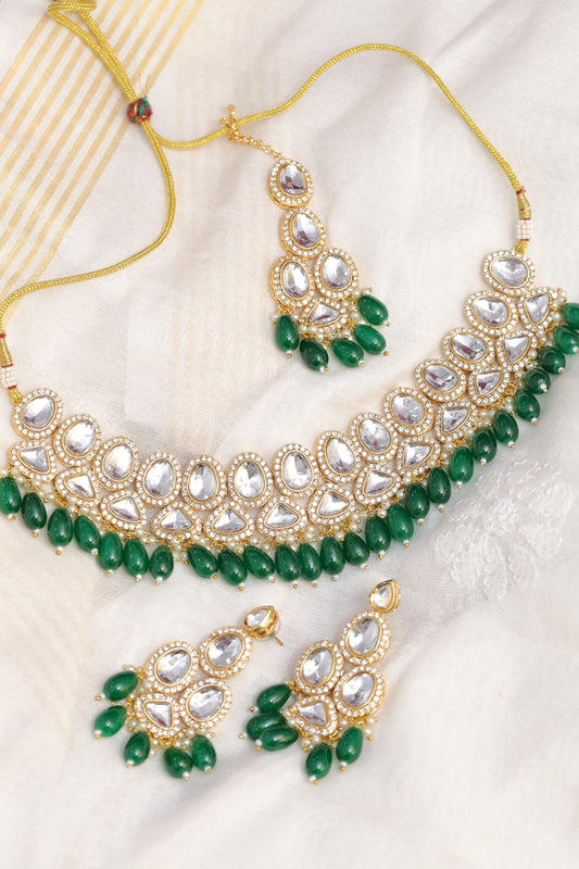Mint Kundan Jewelry Set