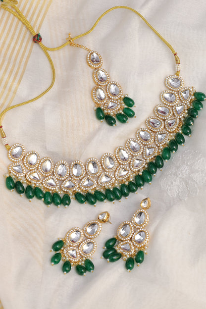 Mint Kundan Jewelry Set