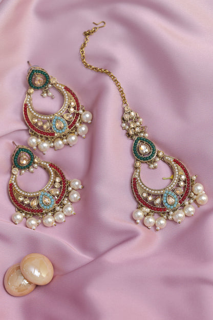 Multicolor Anuradha Kundan Jewelry Set