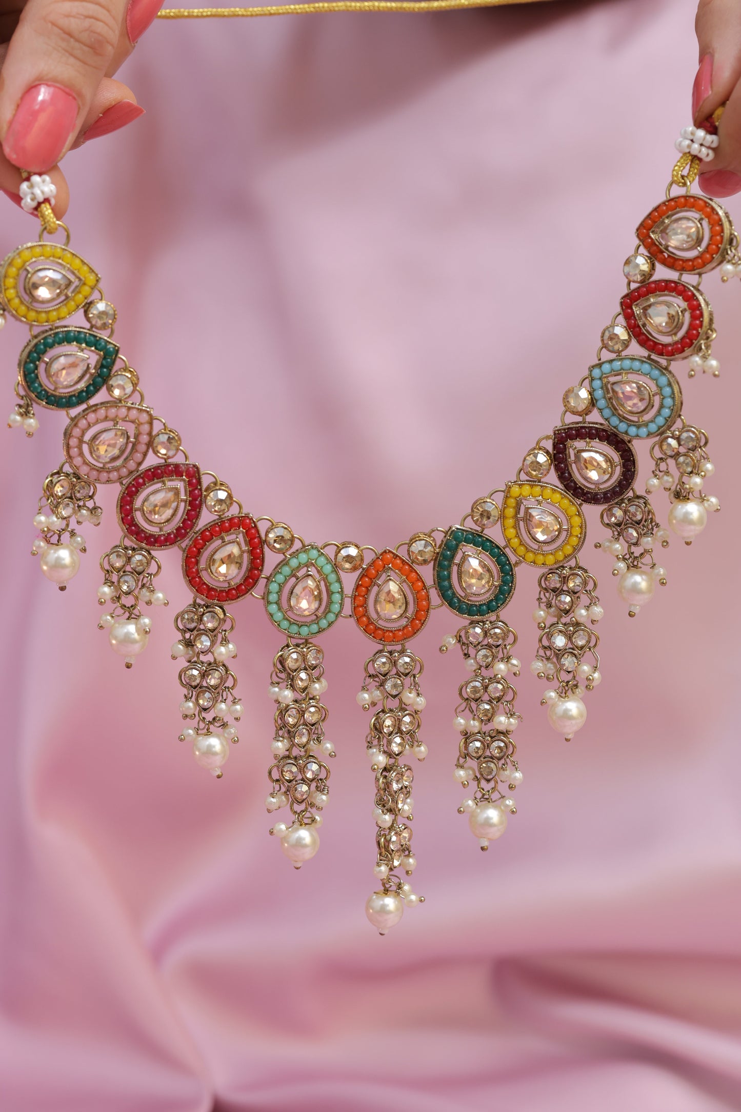 Multicolor Anuradha Kundan Jewelry Set