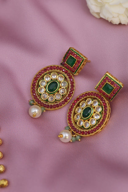 Guari Multicolor Layer  Jadau Jewelry Set