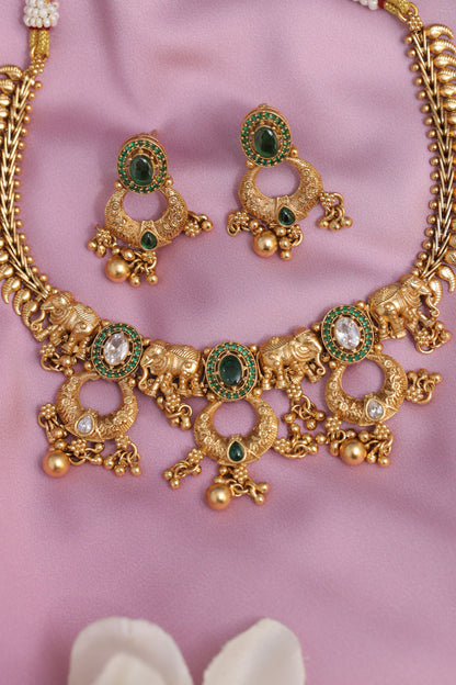 Golden Jyothi Antique Jewelry set