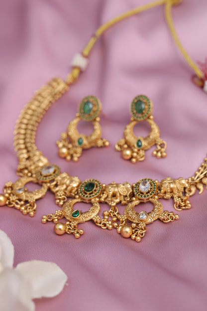 Golden Jyothi Antique Jewelry set