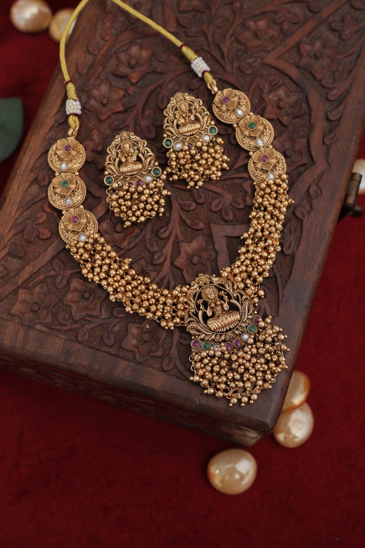 Golden Moksha Temple Jewelry Set