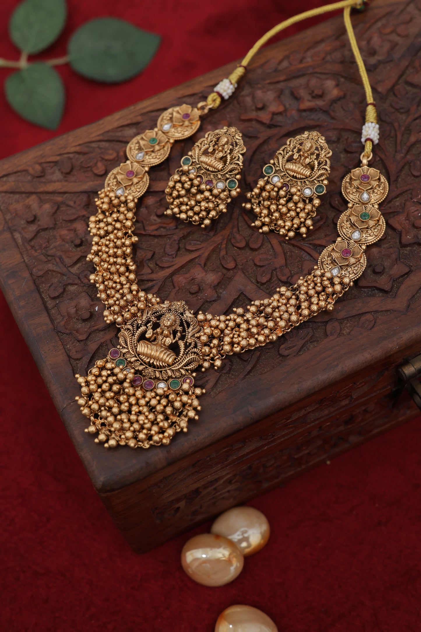 Golden Moksha Temple Jewelry Set