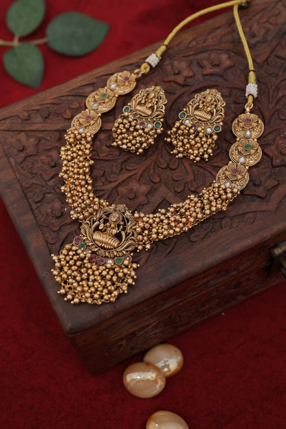 Golden Moksha Temple Jewelry Set
