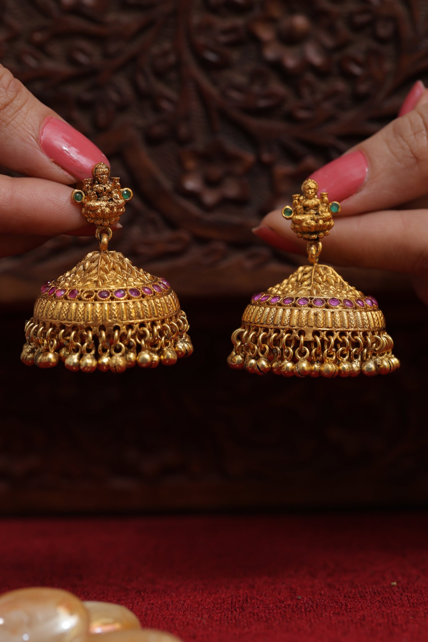Laksh Golden Temple Earrings