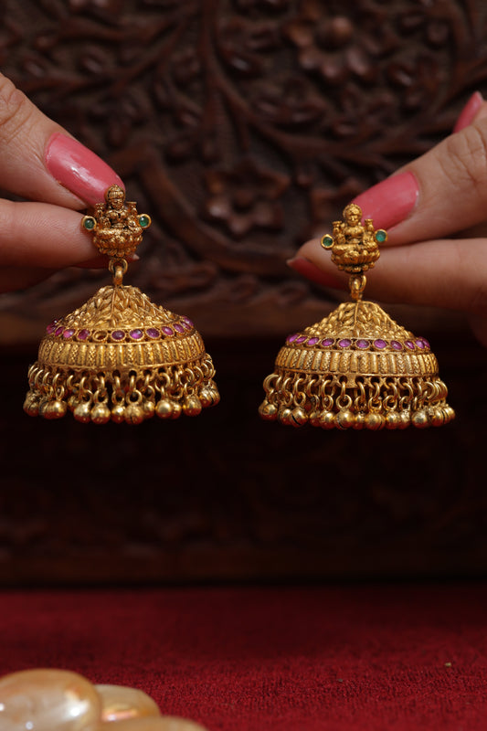 Laksh Golden Temple Earrings