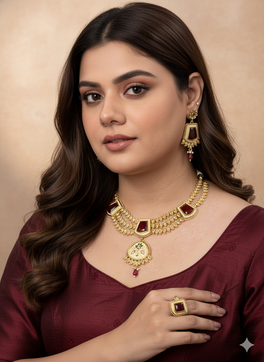 Antique Rajwadi Jewelry Set