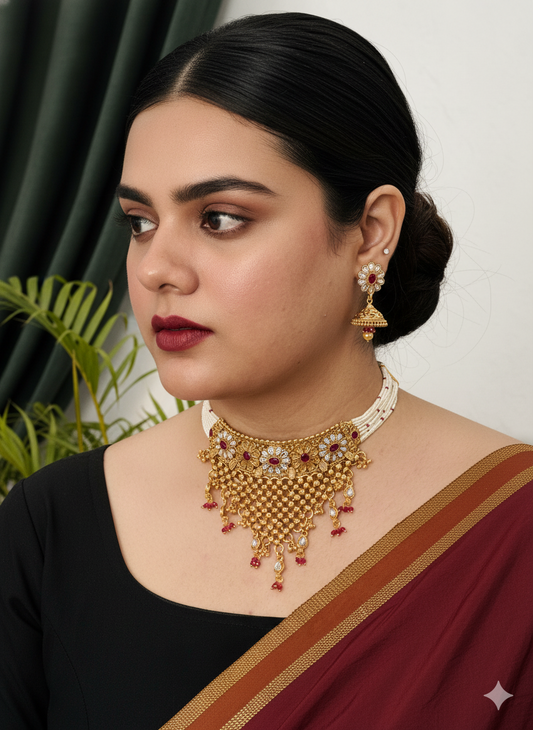 Golden Antique chokar Set