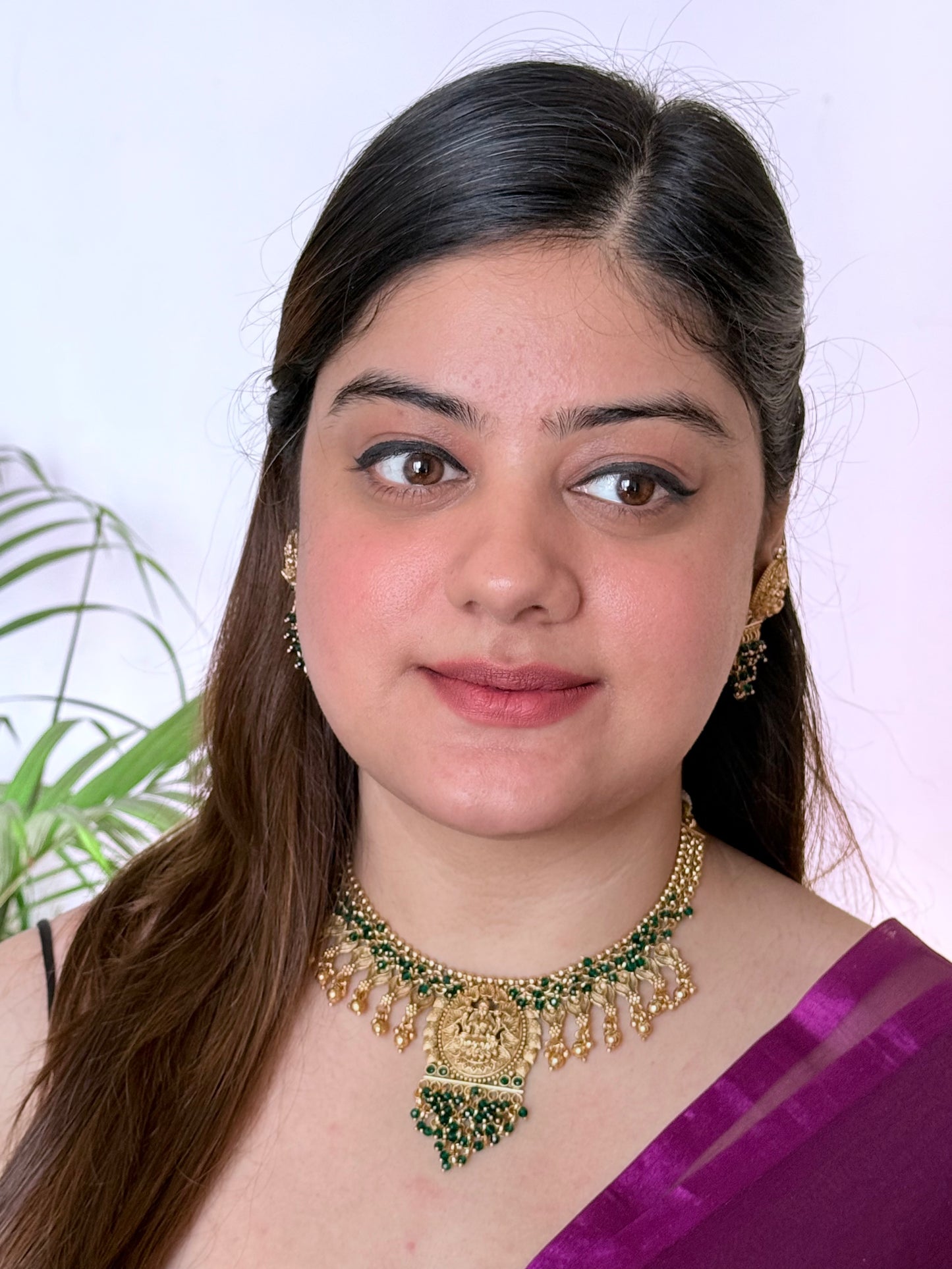 Golden Araani Temple Jewelry Set