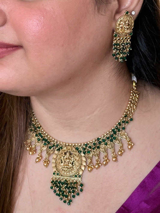 Golden Araani Temple Jewelry Set