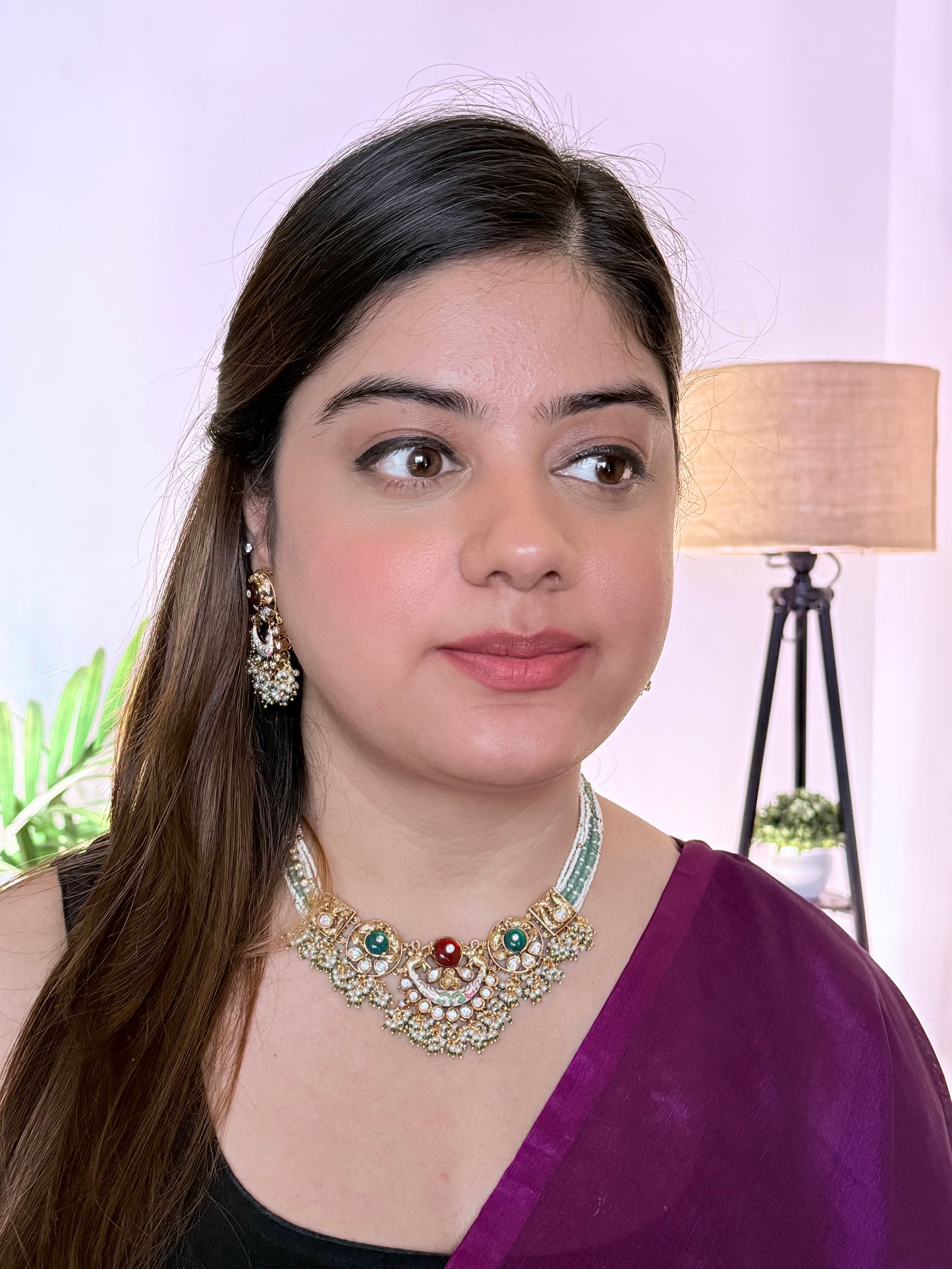 Multicolor  Rajwadi Jewelry Set