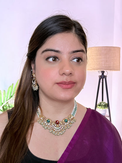 Multicolor  Rajwadi Jewelry Set