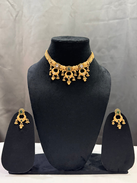 Golden Jyothi Antique Jewelry set