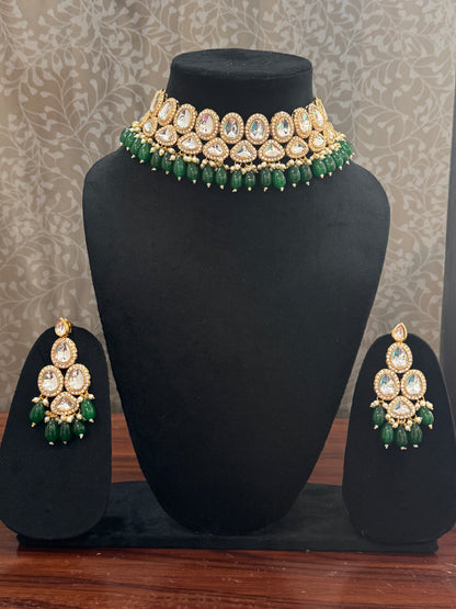 Mint Kundan Jewelry Set