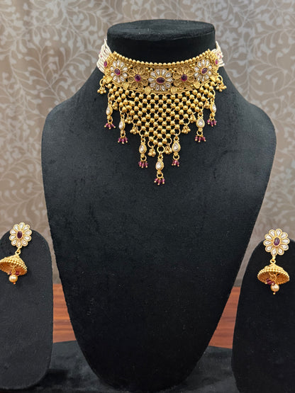 Golden Antique chokar Set