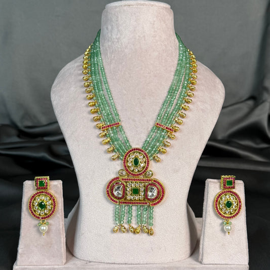 Emerald Multicolor Layer  Jadau Jewelry Set