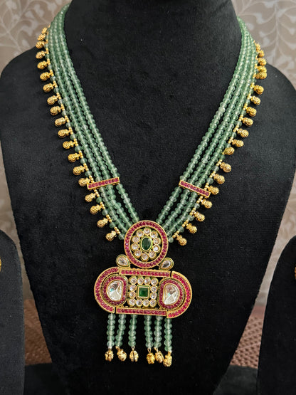 Emerald Multicolor Layer  Jadau Jewelry Set