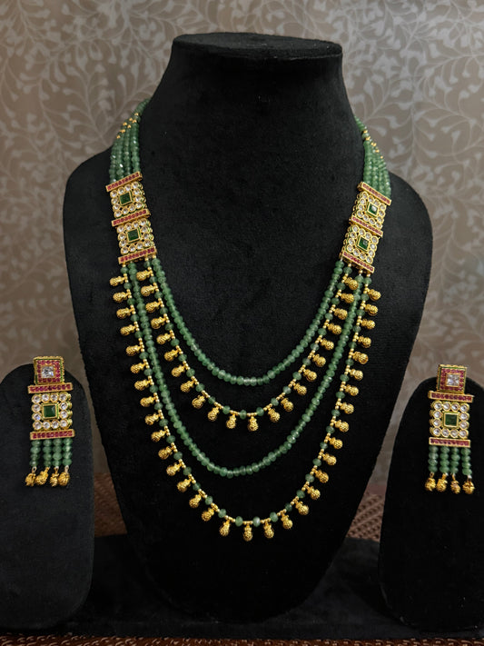 Emerald Multicolor Layer Rajwada Jewelry Set