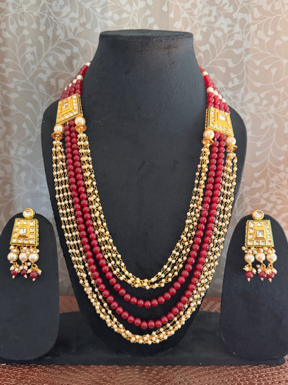 Multi Layers Rajwadi Jewelry Set
