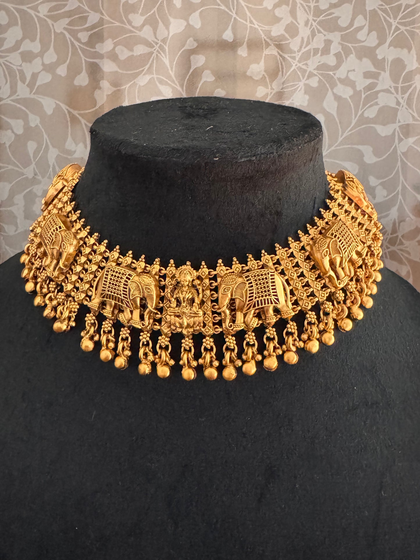 Golden Hathi Temple Jewelry set