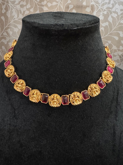 Ruby Gunjita Temple Jewelry set