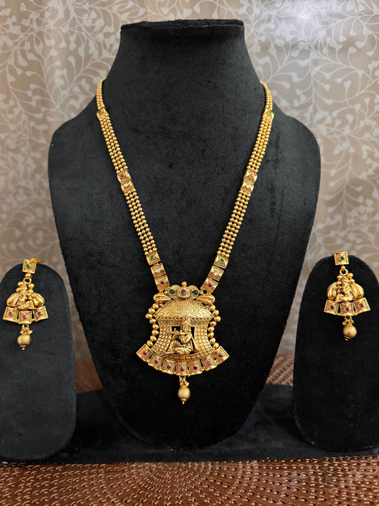 Long Golden Krishna Pendant set