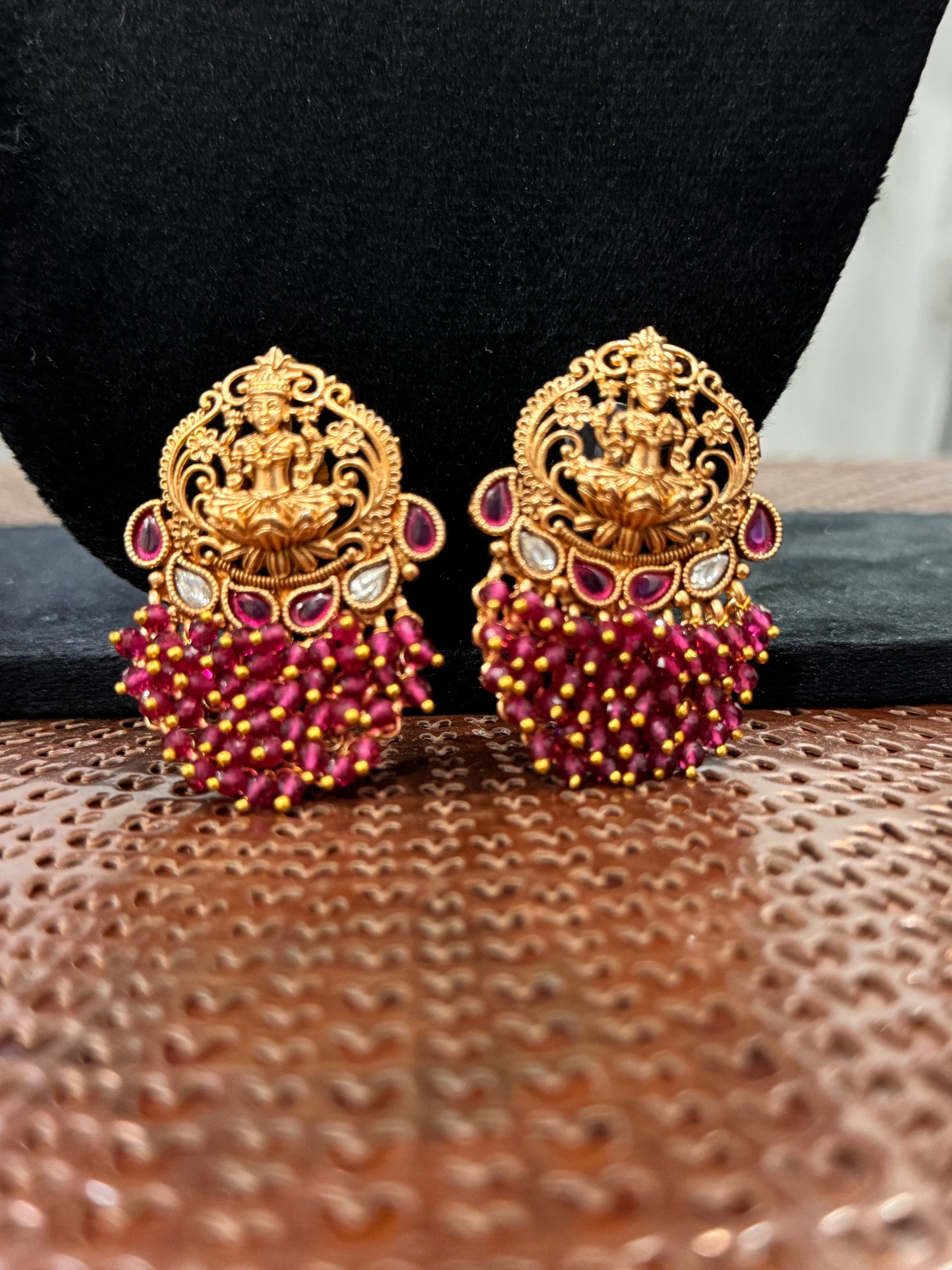 Golden Bhargavi Temple Jewelry Set