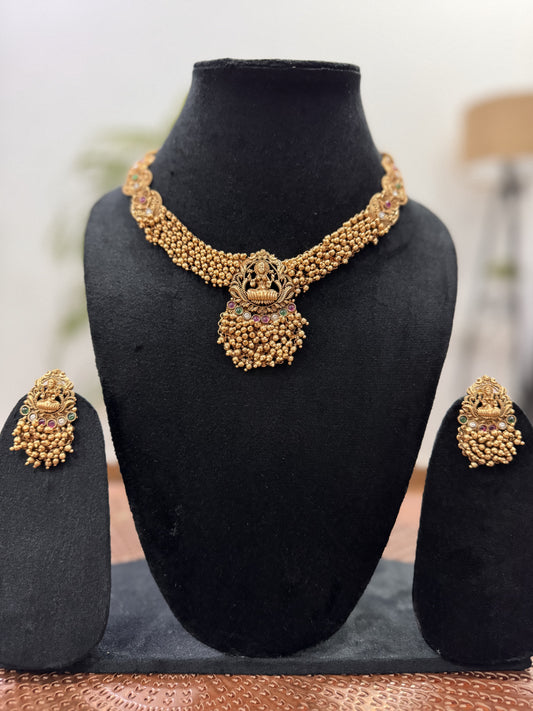 Golden Moksha Temple Jewelry Set