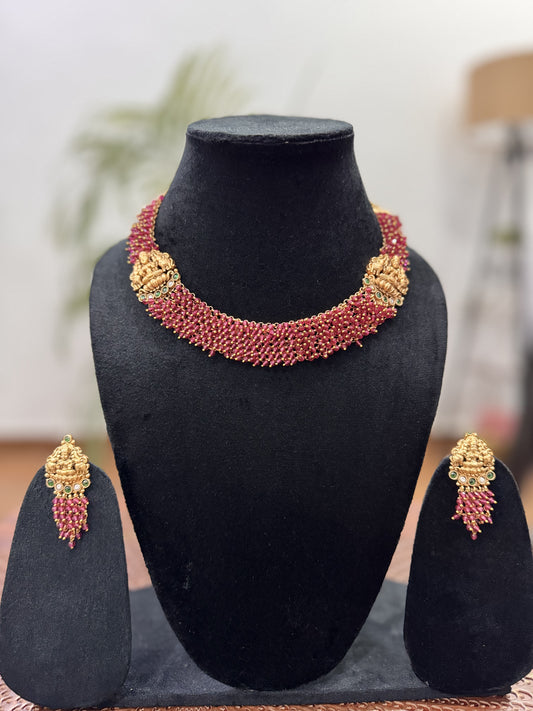 Golden Jayadurga Temple Jewelry Set
