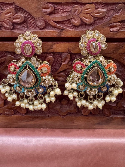 Multicolor Sushmita Kundan Jewelry Set