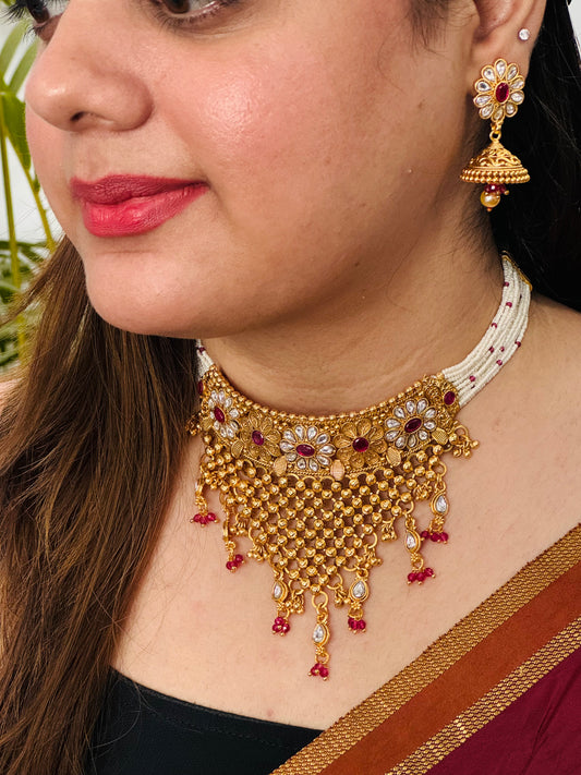 Golden Antique chokar Set